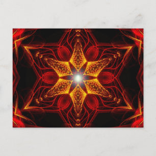 Carte postale Golden Light Red Star Fractal Art