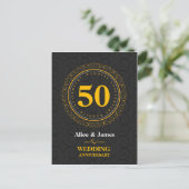 Carte Postale Golden "mariage anniversaire" personnalisé (Debout devant)