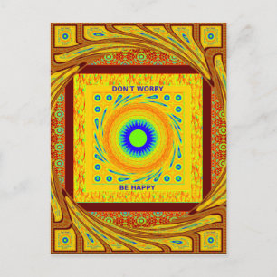 Carte Postale Golden Red African traditionnel Color Vector Desig