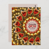 Carte postale Golden Red Hearts Merci (Devant / Derrière)