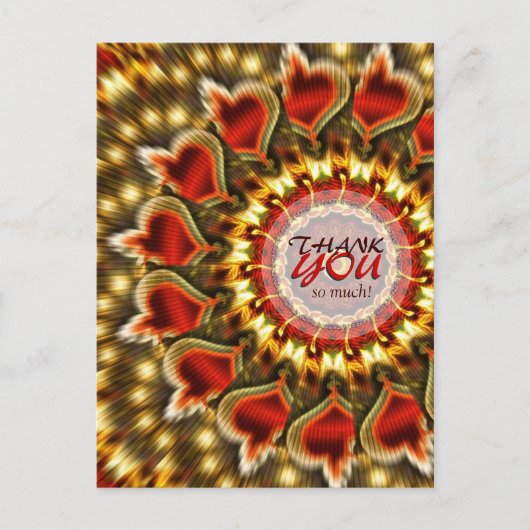 Carte postale Golden Red Hearts Merci (Devant)