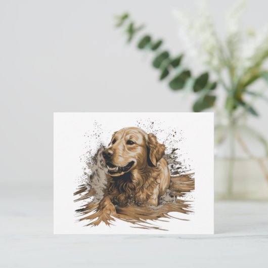 Carte Postale Golden Retriever (Debout devant)