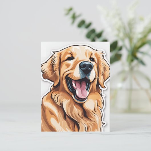 Carte postale Golden Retriever (Debout devant)