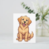 Carte Postale Golden Retriever (Debout devant)