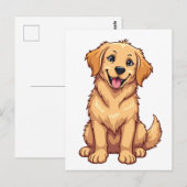 Carte Postale Golden Retriever (Devant / Derrière)