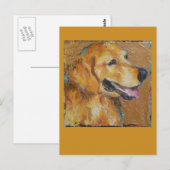 Carte postale Golden Retriever (Devant / Derrière)