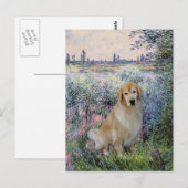 Carte Postale Golden Retriever10 - Sur la Seine (Devant / Derrière)