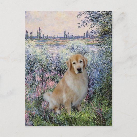 Carte Postale Golden Retriever10 - Sur la Seine (Devant)