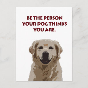 Carte Postale Golden Retriever avec une belle citation