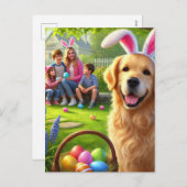 Carte postale Golden Retriever de Pâques (Devant / Derrière)