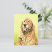 Carte postale Golden Retriever Dog Art (Debout devant)