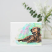 Carte Postale Golden Retriever Dog Water peinture couleur (Debout devant)