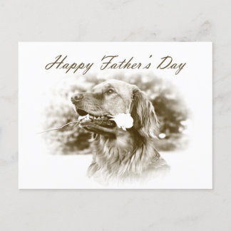 Carte postale Golden Retriever Fête des pères