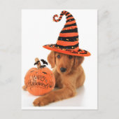 Carte Postale Golden Retriever Halloween Design (Devant)
