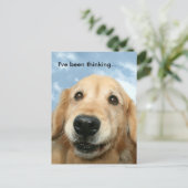 Carte Postale Golden Retriever Je pense (Debout devant)