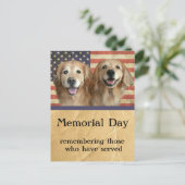 Carte postale Golden Retriever Memorial Day (Debout devant)