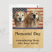 Carte postale Golden Retriever Memorial Day (Devant / Derrière)