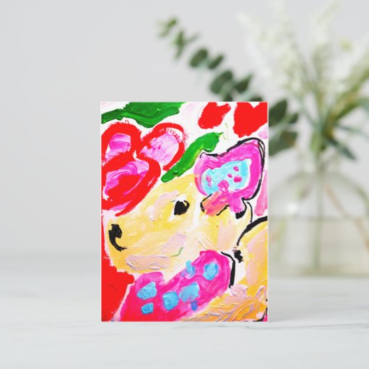 Carte Postale Golden retriever mignon arc (Debout devant)