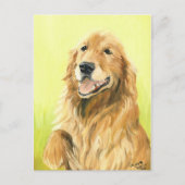 Carte postale Golden Retriever Original Chien Art (Devant)