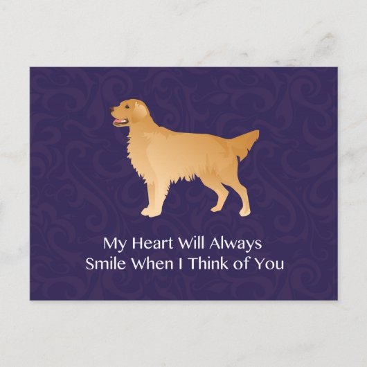 Carte Postale Golden Retriever - Pet Memorial- Penser à vous (Devant)