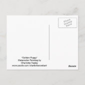 Carte postale Golden Retriever Puppy Art (Dos)