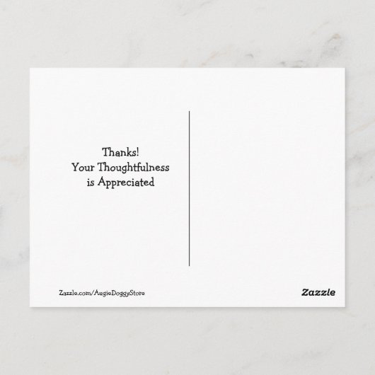 Carte Postale Golden Retriever souriant avec des fleurs Merci (Dos)