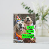 Carte Postale Golden Retriever Yay C'est Ton Anniversaire (Debout devant)