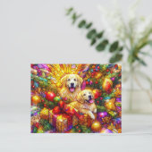Carte Postale GOLDEN RETRIEVER'S CHRISTMAS ~ Postcard ~ (Debout devant)