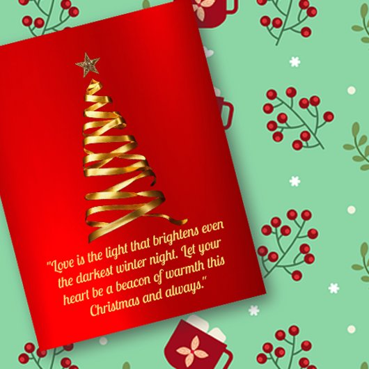 Carte postale Golden Ribon Christmas Tree