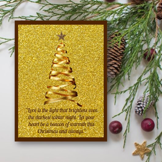 Carte postale Golden Ribon Christmas Tree