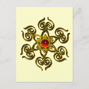 CARTE POSTALE GOLDEN ROSE RUBY