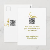 Carte Postale Golden Scan QR code parties scintillant simple élé (Devant / Derrière)