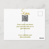 Carte Postale Golden Scan QR code parties scintillant simple élé (Dos)