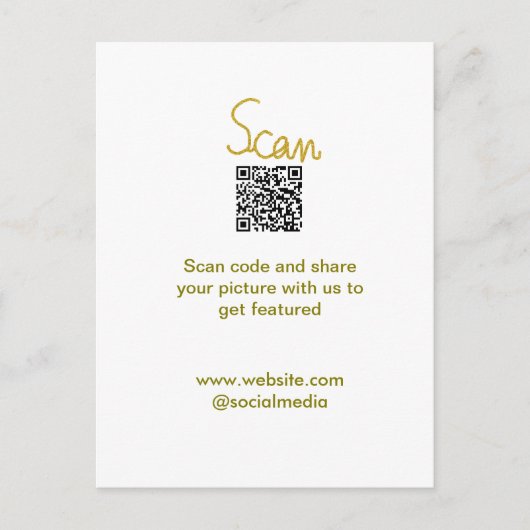 Carte Postale Golden Scan QR code parties scintillant simple élé (Devant)
