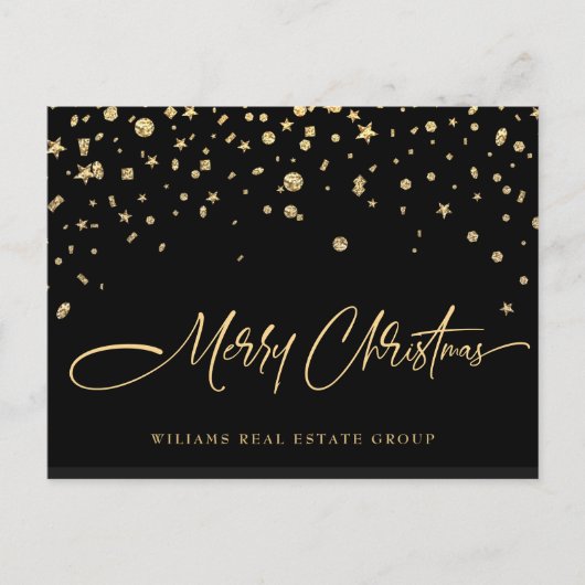 Carte Postale Golden Sparkle Christmas Stars Salutation d'entrep (Devant)
