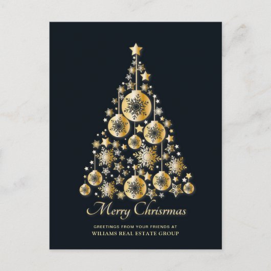 Carte Postale Golden Sparkle Christmas Stars Salutation d'entrep (Devant)
