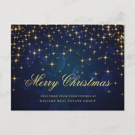 Carte Postale Golden Sparkle Christmas Stars Salutation d'entrep (Devant)