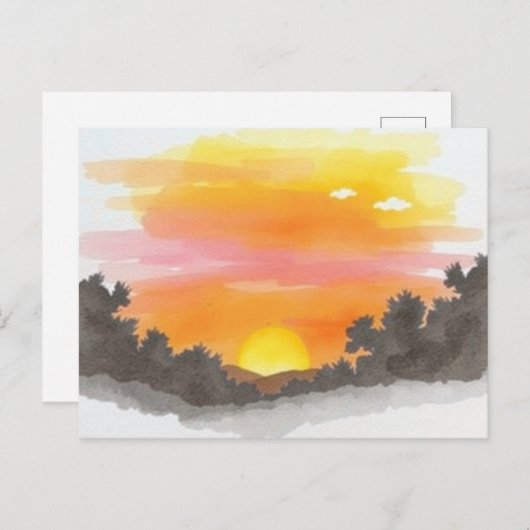 Carte Postale Golden Sunset Horizon Scenic Postcard (Devant / Derrière)
