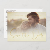 Carte Postale Golden Transparency Effect Élégant Mariage photo (Devant / Derrière)