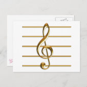 Carte Postale Golden Treble Clef (Devant / Derrière)