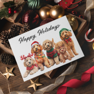 Carte Postale Goldendoodle Chien Noël