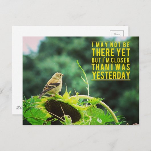 Carte Postale Goldfinch Plus Près Que J'Étais Hier (Devant / Derrière)
