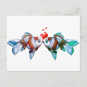 Carte Postale Goldfish Kiss