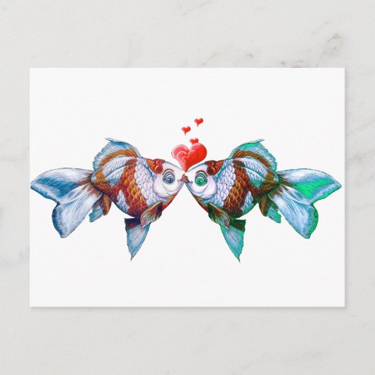 Carte Postale Goldfish Kiss (Devant)