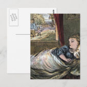 Carte Postale Goldilocks dormir dans le lit de Little Bear (Devant / Derrière)