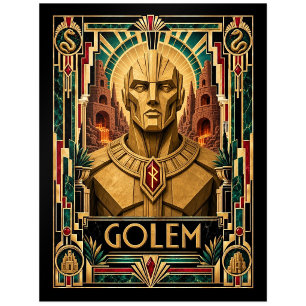 Carte Postale Golem, Art Déco Mythique