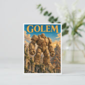 Carte Postale Golem, monstre de fantasy gothique (Debout devant)