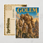 Carte Postale Golem, monstre de fantasy gothique (Devant / Derrière)