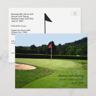 Carte Postale Golf 18th Hole Custom Text Invitation
