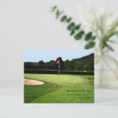 Carte Postale Golf 18th Hole Custom Text Invitation (Debout devant)